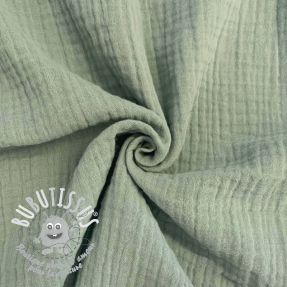 Tissu double gaze/mousseline dark mint ORGANIC