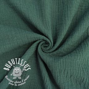 Tissu double gaze/mousseline old green ORGANIC