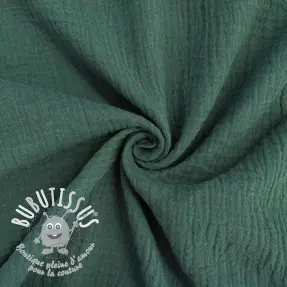 Tissu double gaze/mousseline old green ORGANIC