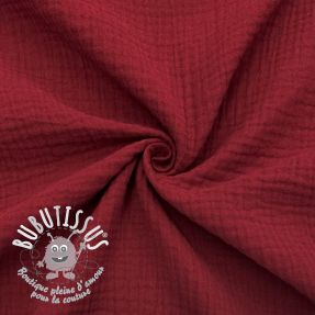Tissu double gaze/mousseline wine ORGANIC