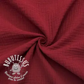 Tissu double gaze/mousseline wine ORGANIC