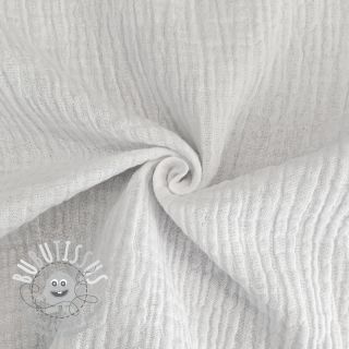 Tissu double gaze/mousseline white ORGANIC