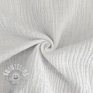 Tissu double gaze/mousseline white ORGANIC