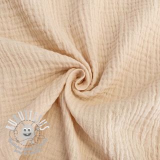 Tissu double gaze/mousseline cream ORGANIC