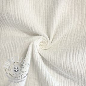 Tissu double gaze/mousseline ecru ORGANIC