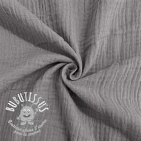 Tissu double gaze/mousseline grey ORGANIC