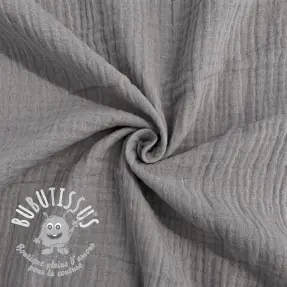 Tissu double gaze/mousseline grey ORGANIC