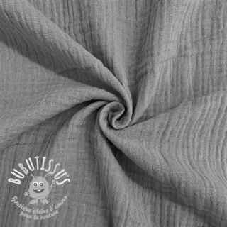 Tissu double gaze/mousseline grey ORGANIC