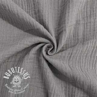 Tissu double gaze/mousseline grey ORGANIC