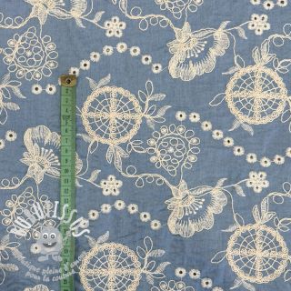 Tissu coton JEANS Embroidery Buttercup