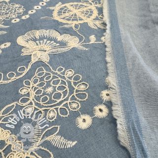 Tissu coton JEANS Embroidery Buttercup