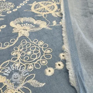 Tissu coton JEANS Embroidery Buttercup