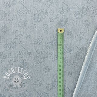 JEANS 9,5 OZ Embossed Flowers light blue