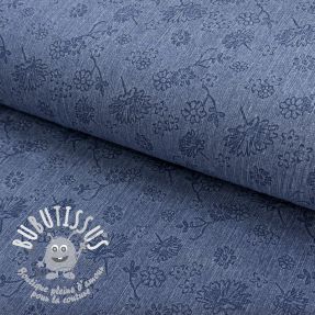JEANS 9,5 OZ Embossed Flowers blue