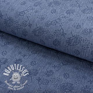 JEANS 9,5 OZ Embossed Flowers blue