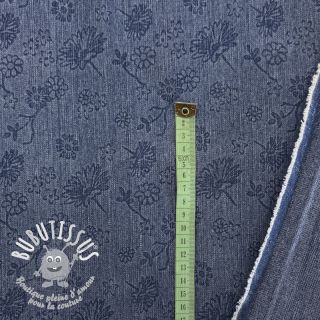 JEANS 9,5 OZ Embossed Flowers blue