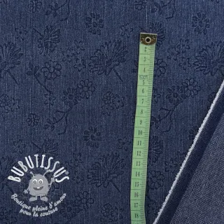 JEANS 9,5 OZ Embossed Flowers dark blue