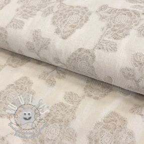 Tissu coton Lin JACQUARD Peony flowers