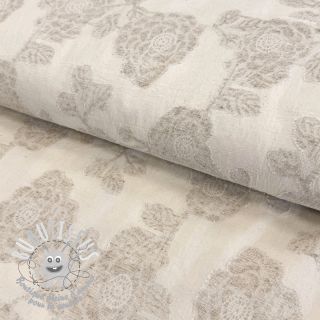 Tissu coton Lin JACQUARD Peony flowers
