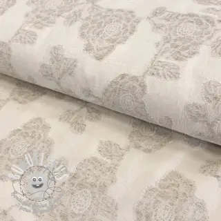 Tissu coton Lin JACQUARD Peony flowers