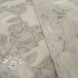 Tissu coton Lin JACQUARD Peony flowers