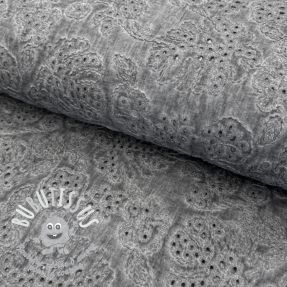 Tissu coton VOILE EMBROIDERY Vintage dark grey