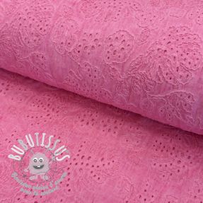 Tissu coton VOILE EMBROIDERY Vintage fuchsia