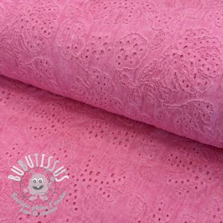 Tissu coton VOILE EMBROIDERY Vintage fuchsia