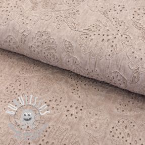 Tissu coton VOILE EMBROIDERY Vintage old pink