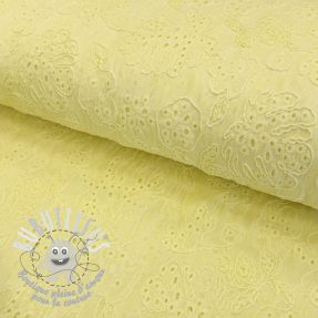 Tissu coton VOILE EMBROIDERY Vintage yellow