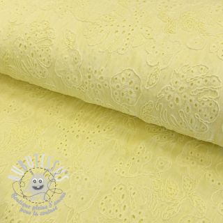 Tissu coton VOILE EMBROIDERY Vintage yellow