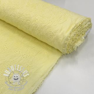 Tissu coton VOILE EMBROIDERY Vintage yellow