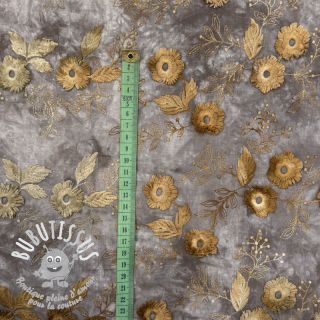 Tissu coton TIE DYE EMBROIDERY Poppy design F