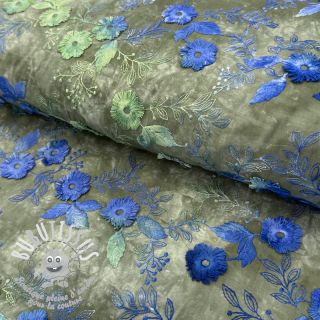 Tissu coton TIE DYE EMBROIDERY Poppy design B