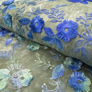 Tissu coton TIE DYE EMBROIDERY Poppy design B