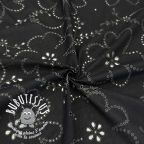 Tissu coton VOILE Puffy black
