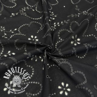 Tissu coton VOILE Puffy black