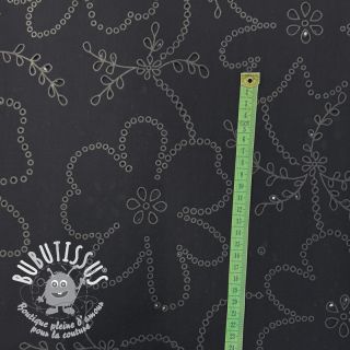 Tissu coton VOILE Puffy black