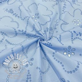 Tissu coton VOILE Puffy blue