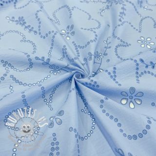 Tissu coton VOILE Puffy blue