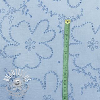 Tissu coton VOILE Puffy blue
