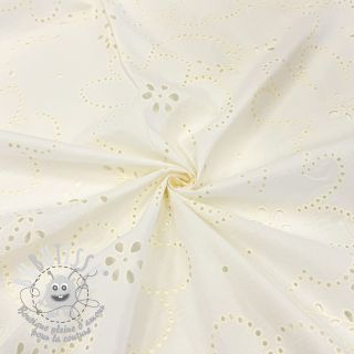 Tissu coton VOILE Puffy off white