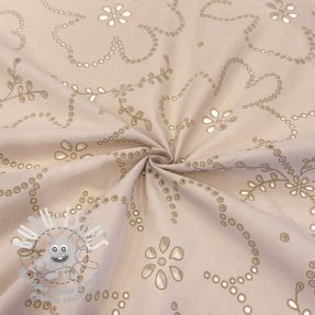 Tissu coton VOILE Puffy beige