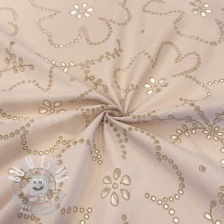 Tissu coton VOILE Puffy beige