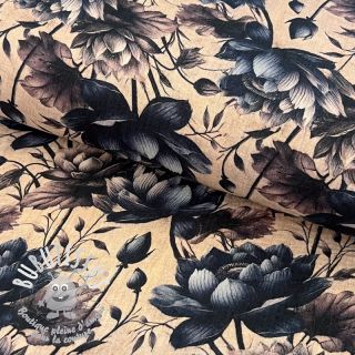 Tissu double gaze/mousseline Dreamy flowers design B digital print