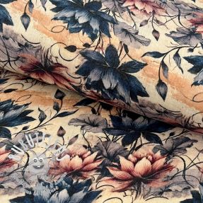 Tissu double gaze/mousseline Dreamy flowers design E digital print