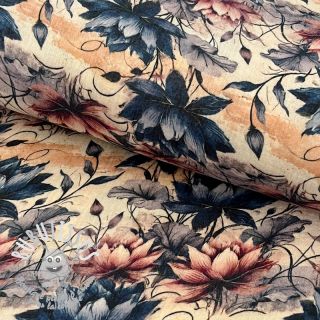 Tissu double gaze/mousseline Dreamy flowers design E digital print