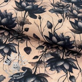 Dvojitá gázovina/mušelín Dreamy flowers design A digital print