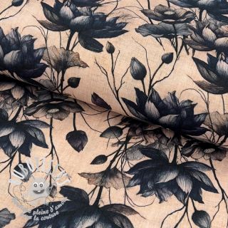 Tissu double gaze/mousseline Dreamy flowers design A digital print