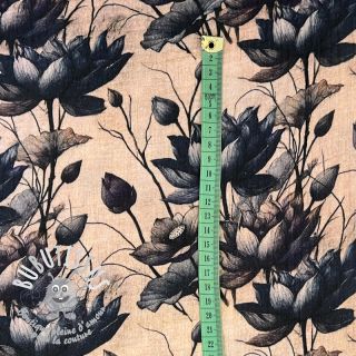 Tissu double gaze/mousseline Dreamy flowers design A digital print